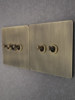 Pialt Antique-Style 86 Type Bronze Brushed Metal Toggle Switch Socket Hotel New Chinese Style Single Switch
