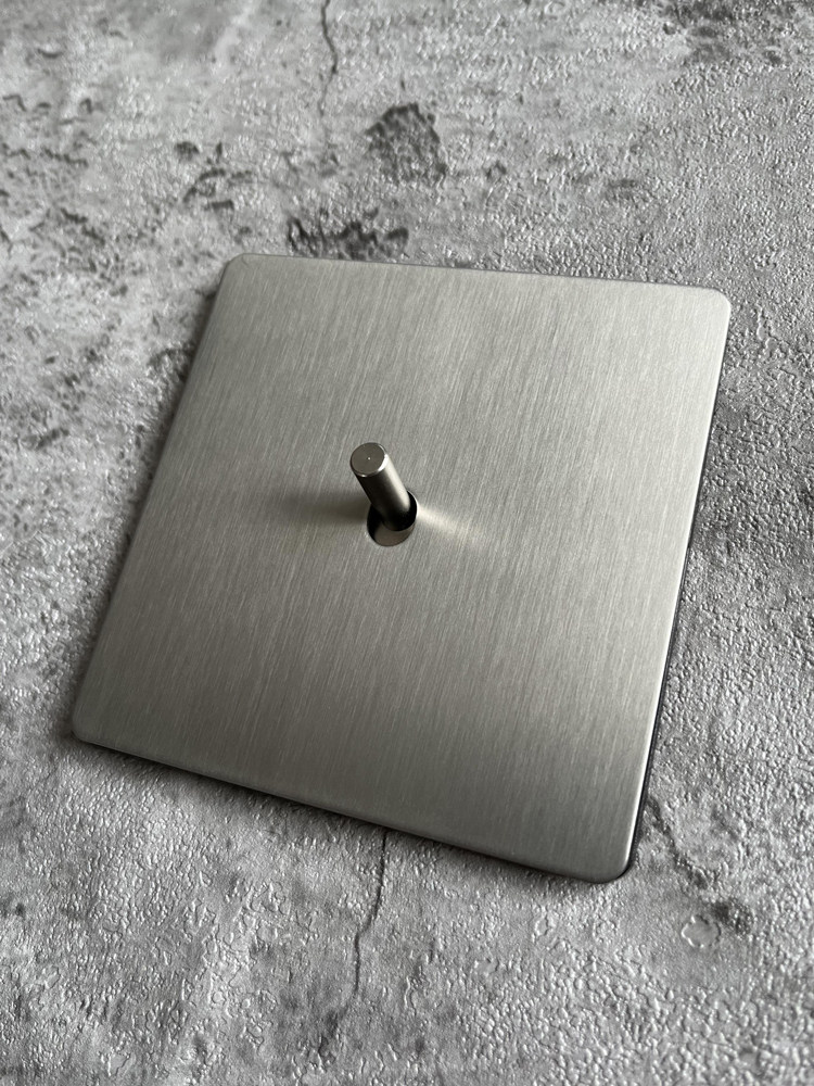 Pialt Stainless Steel Short Rod Brushed Matte Household Switch Retro Lever Socket Panel Wall Concealed Single Switch