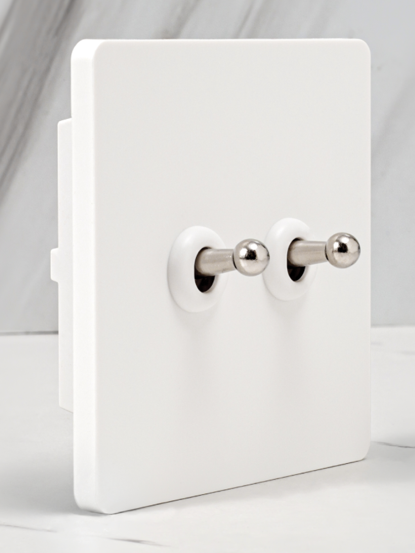 Silver Rod + Matte White Pialt86 Type Home Decoration Switch, Retro Style, Suitable for Diamond White/Pearl White Plastic Panel