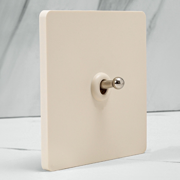 Pialt Silver Lever + Cream Style Brass Toggle Switch Suitable for Cocoa Cream/ Spring Rain Switch Socket