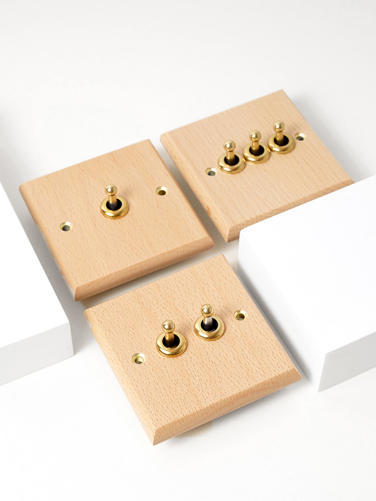 Pialt Beech Wood Color Hong Kong 13A Hong Kong Version Electrical Switch British Standard Hong Kong and Macau Electrical System Light Switch Lever Switch Socket