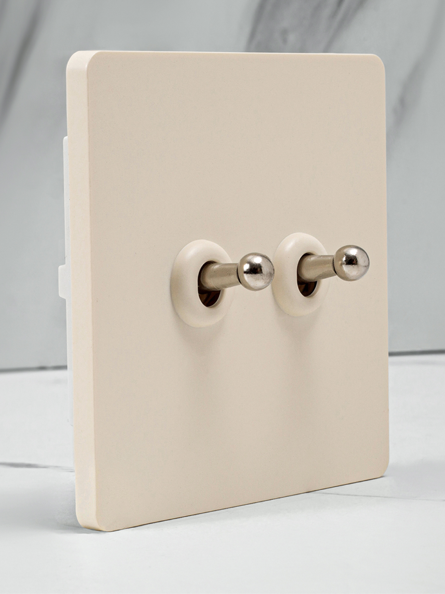 Pialt Silver Lever + Cream Style Brass Toggle Switch Suitable for Cocoa Cream/ Spring Rain Switch Socket