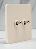 Pialt Silver Lever + Cream Style Brass Toggle Switch Suitable for Cocoa Cream/ Spring Rain Switch Socket