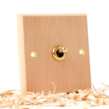 Pialt Beech Wood Color Hong Kong 13A Hong Kong Version Electrical Switch British Standard Hong Kong and Macau Electrical System Light Switch Lever Switch Socket