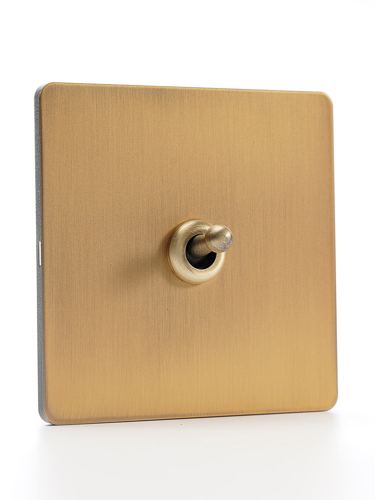 Pialt Stainless Steel Electroplated Antique Brass Brushed Antique-Style Vintage Brass Toggle Switch for Home Use