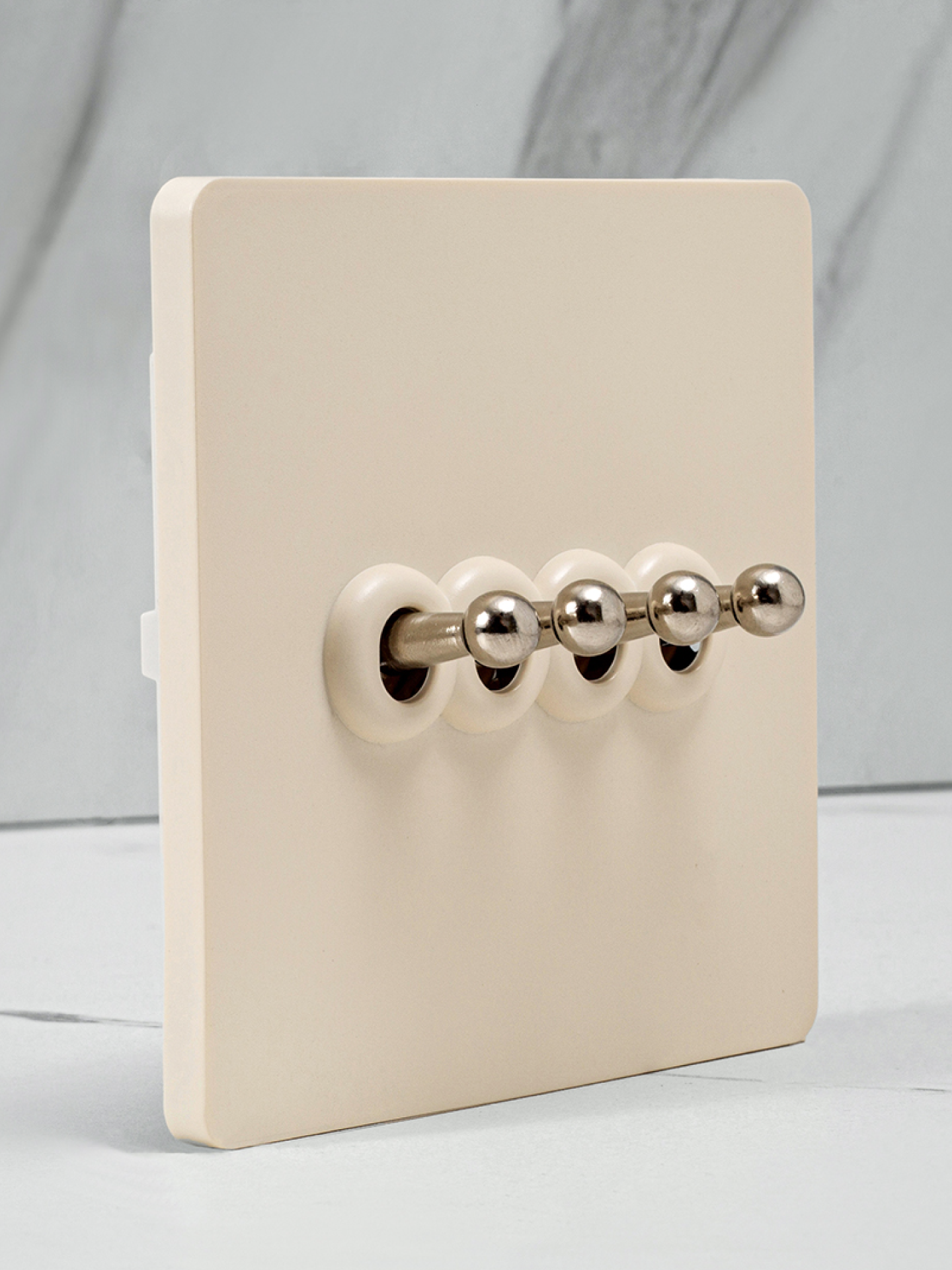 Pialt Silver Lever + Cream Style Brass Toggle Switch Suitable for Cocoa Cream/ Spring Rain Switch Socket