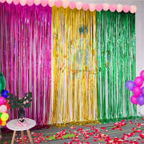 Rain silk curtain birthday party background wall decorations kindergarten classroom Bar shop activity scene layout pendant