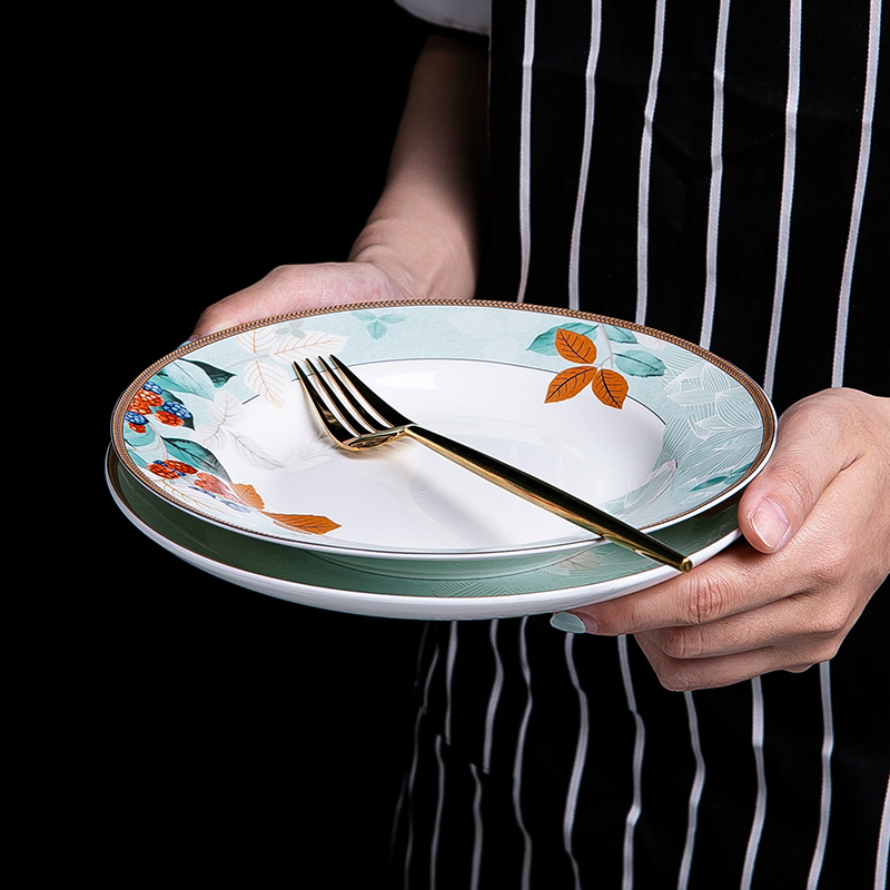 The Fijian trent dishes suit household Chinese jingdezhen ceramic tableware suit individuality creative ceramic dishes combination