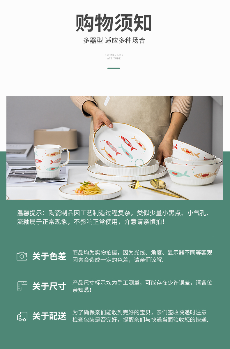 The Fijian trent Japanese ceramic bowl dish creative household express cartoon of bread and butter plate tableware dish soup dishes suit