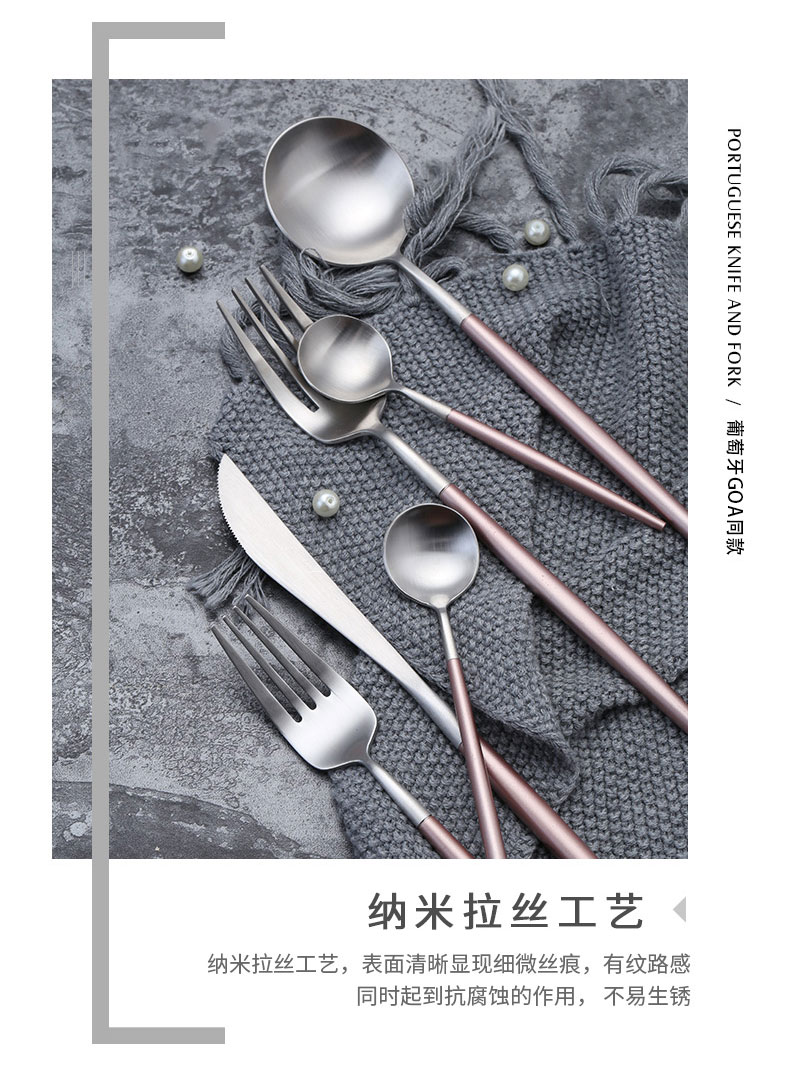 The Fijian trent steak knife and fork spoon, three - piece 304 thickening high - grade stainless steel western - style food tableware. A full set of home