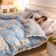 Dày mùa thu ấm áp và mùa đông gia đình nhung san hô bốn tấm cashmere flannel luật Levin quilt mét giường 1.8m - Bộ đồ giường bốn mảnh