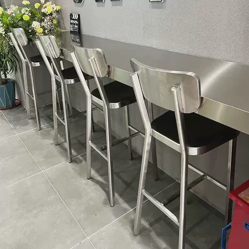 Hyundai Минималистский дом высокий стул из нержавеющей стали Backwood Bar Bar Coffee Shop Outdoor Bar Net Red Camera Стул