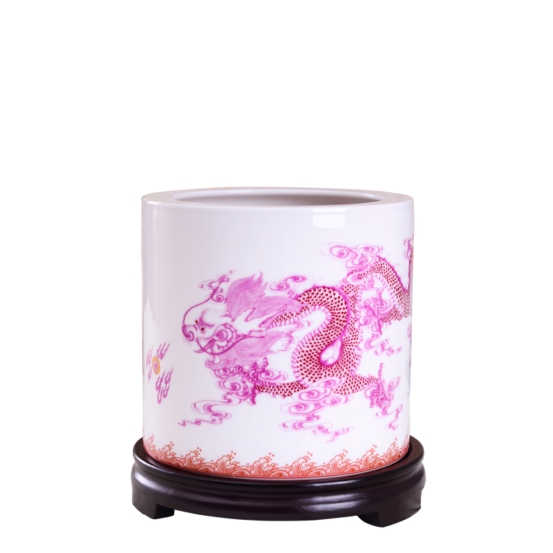 Porcelain, jingdezhen ceramic furnishing articles study the desktop decoration pen container dragon dragon bag mail bless creative arts and crafts