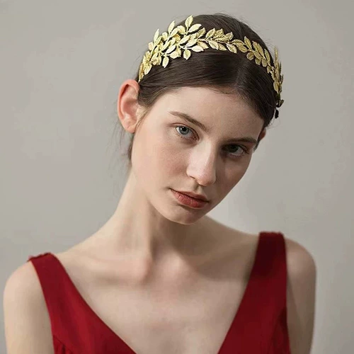 Золотой металлический ободок, аксессуар для волос для невесты, повязка на голову, европейский стиль
