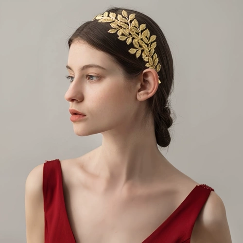 Золотой металлический ободок, аксессуар для волос для невесты, повязка на голову, европейский стиль
