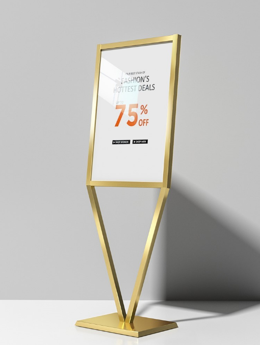 Display board billboard Vertical advertising rack propaganda poster rack floor-standing water sign display rack V-shaped stand-up display rack