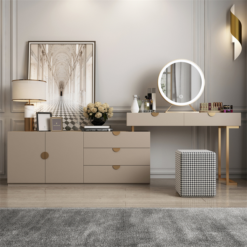 New Dressing Table Storage Cabinet TV Cabinet Drawer Cabinet One Bedroom Advanced Light Luxury Modern Simple Net Red Makeup Table