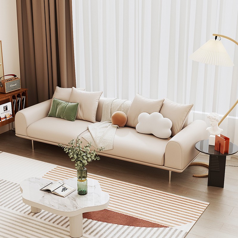 Nordic technology cloth sofa living room combination modern minimalist light luxury straight row small apartment net red three-person four-person