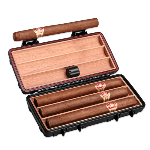 Сигарлуонг-сигарная коробка сигар увлажняющая коробка переносной 3-пакетный увлажняющий шкаф