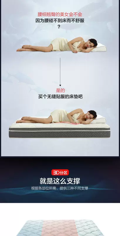 Gu 3D đám mây pad nhập khẩu xơ dừa cao su thiên nhiên Simmons độc lập xuân trên cả hai mặt của đĩa cứng và mềm nệm 0001 - Nệm