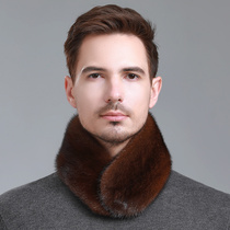 Whole leather scarf mens winter New mink wool collar magnet warm fur scarf double-sided neck Han version