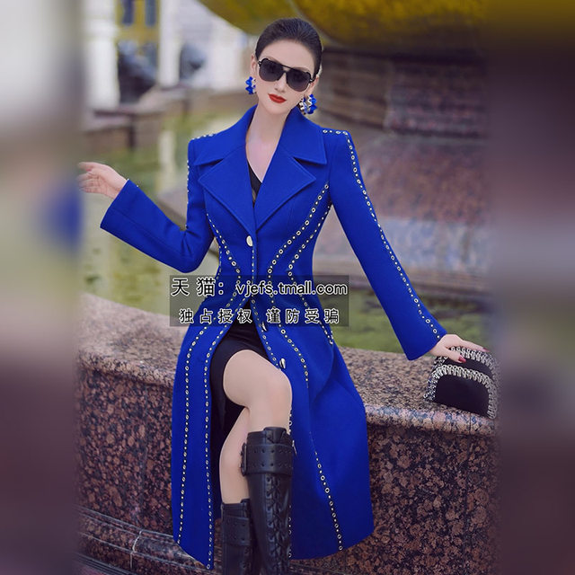 European and American style woolen coat mid-length
