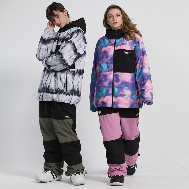 GsouSnow ski suit women's suit 21 new starry sky snowproof windproof warm equipment double board snowboard snow suit men