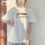 Li Ning, летняя хлопковая быстросохнущая брендовая спортивная футболка с коротким рукавом для отдыха, цвет, короткий рукав, большой размер, оверсайз