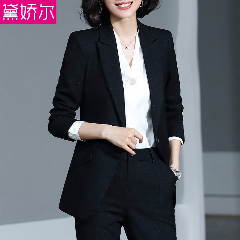 Black Suit Jacket Lady West Suit Workplace Professional Suit Positive Dress Fashion Temperament Little Subwork Clothes-Taobao