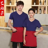 Официант отеля T -For -Short -sleaded Fast Food на вынос барбекю для чайного чайного дома горячий горшок для пекарня пекарня супермаркет летняя одежда