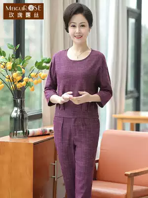 Mother autumn foreign style set 2020 new old women's two-piece wide wife spring and autumn coat 40 years old 50