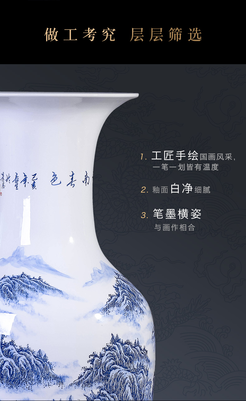 Jingdezhen ceramics of large vases, new Chinese style decorates sitting room porch large household furnishing articles decoration gifts