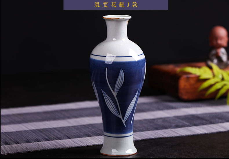 Jingdezhen ceramics furnishing articles mini ceramic hand - made floret bottle pet fresh flower vase China tea