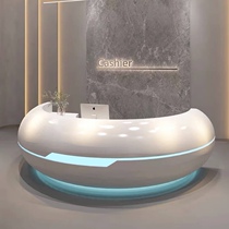 Fiberglass painted front desk consultation desk cashier desk lamp with company reception counter beauty salon bar can be customized