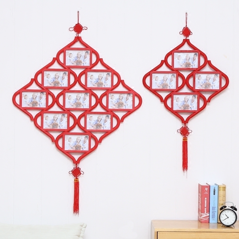 New Chinese creative combo photo frame Wedding Dress Photo Photo Frame China Knot Wall 6 Inch 7 Inch Photo Wall