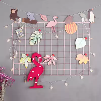 ins wrought iron grid photo wall desktop storage postcard photo clip Creative personality Nordic wall decoration