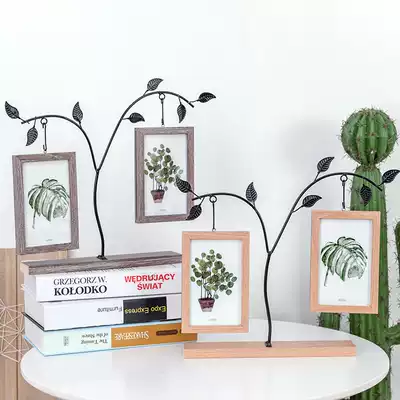 Creative 6-inch wrought iron photo frame table Nordic personality frame double-sided bedside frame desk decoration decoration
