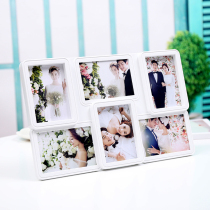 Korean combination one-piece photo frame Six-palace grid table flushing photo five-grid photo childrens baby plastic photo frame