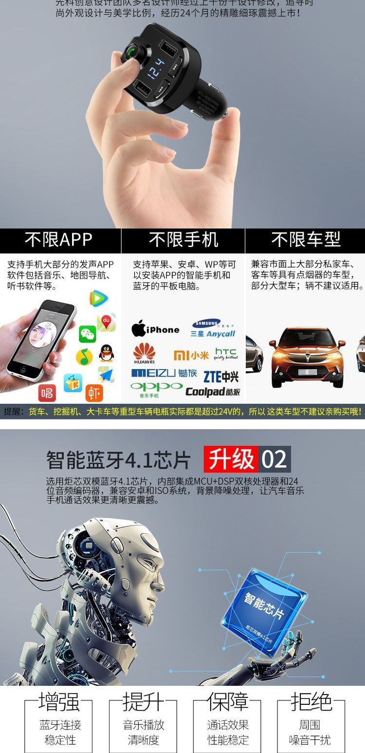 Wending Hongguang s xe Bluetooth Máy nghe nhạc MP3 điện thoại rảnh tay FM ra mắt xe hơi nhạc thuốc lá - Trình phát TV thông minh may chieu