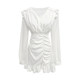 Milky dress, sweet and gentle, chic design, 2022 new white women's clothing, plus size, early spring
