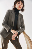 SANDRO SELEN plaid small blazer womens autumn and winter temperament British commuter professional casual suit top