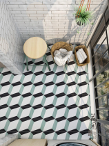 Nordic fresh green geometric small tiles 200x200 bathroom wall kitchen toilet non-slip floor tiles