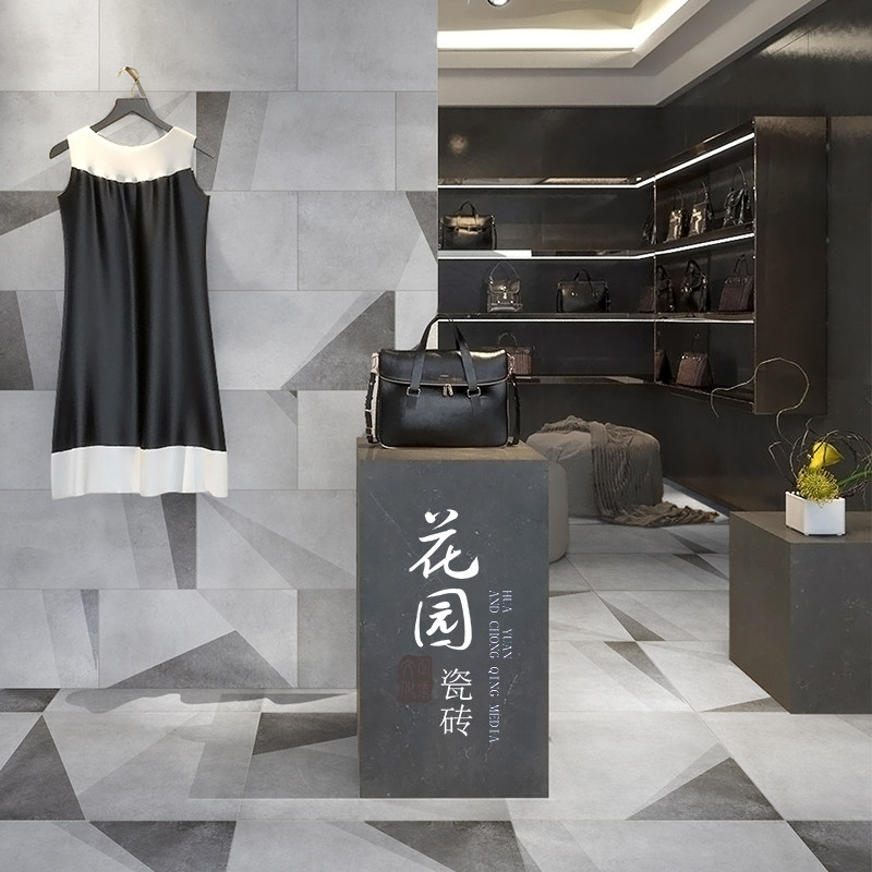 Grey Cement Brick Tile Geometric Flower Brick Ground Floor Brick Industrial Wind Background Wall Brick Living Room Kitchen dressing room 600