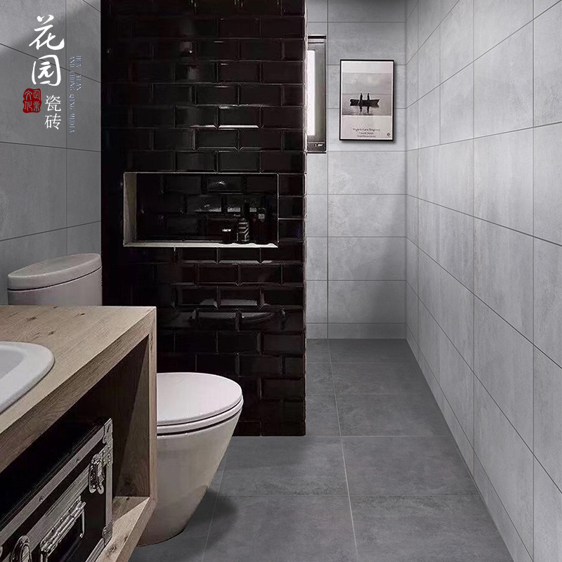 Simple industrial gray cement brick 600 antique brick kitchen dressing room wall brick dining room bathroom non-slip floor tile