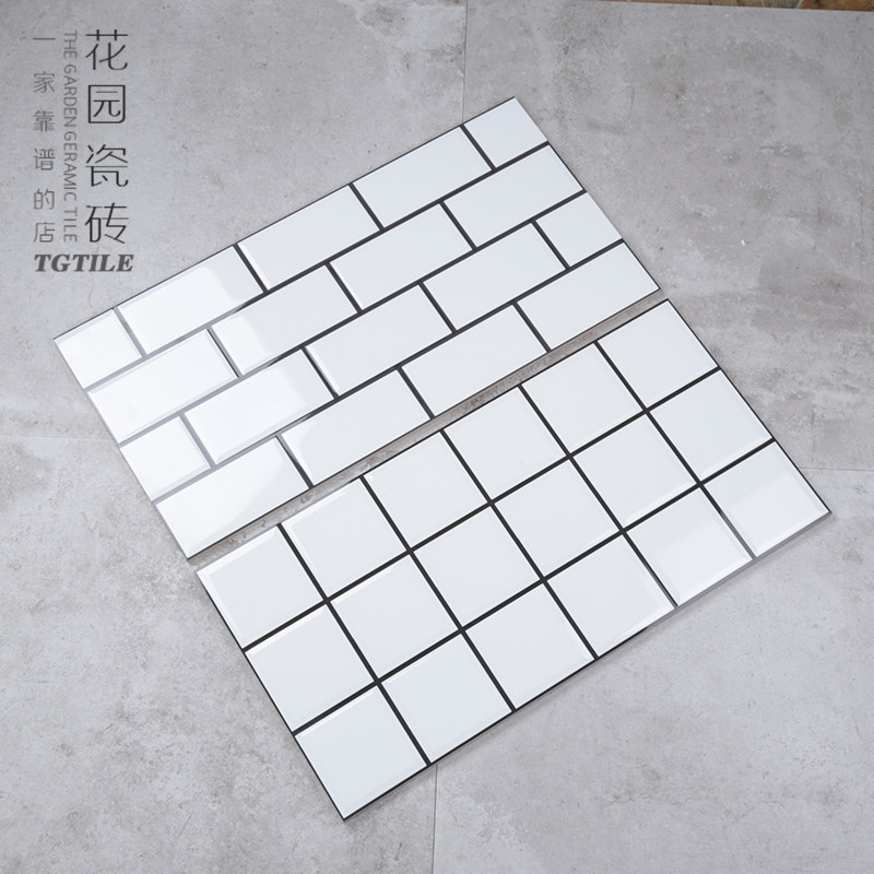 Nordic style black and white kitchen brick 300 * 600 working bright glazed brick brick brick brick nine palace subway tile