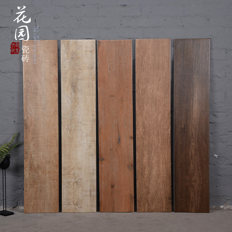 Natural wood floor Wood grain brick Living room bedroom antique brick 200 1000 Balcony non-slip floor tiles Imitation solid wood tiles