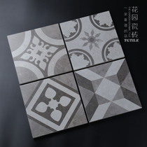 Parquet ceramic small flower brick cement brick gray geometric imitation retro stairs side brick door stone tile 200*200