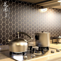 European minimalist Nordic style black gray hexagonal mosaic kitchen bathroom balcony floor tiles non-slip