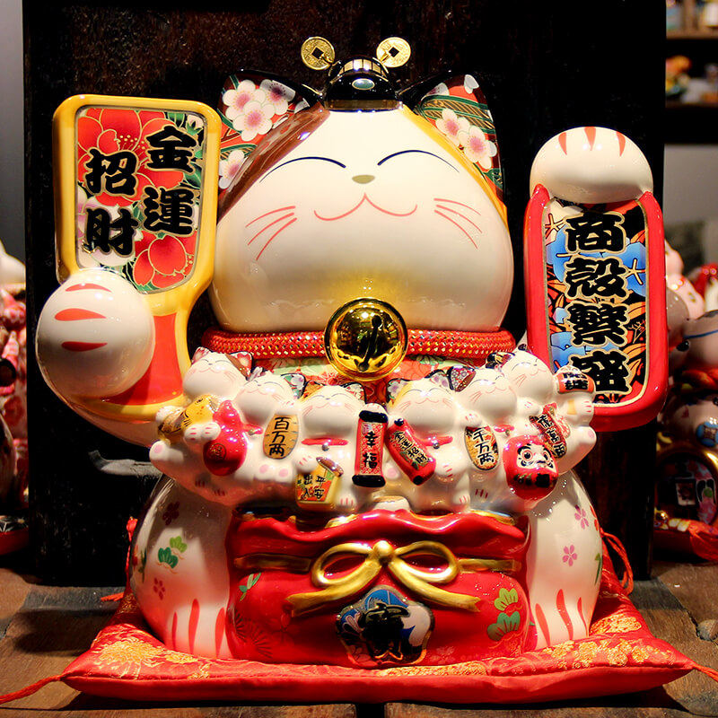 Foong Cat Special Size 15 Inch Business Xinglong Recruiting Property Cat Swing Piece Shop Opening Gift Idea Atmospheric Deposit Box