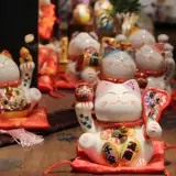 福缘猫 Милая керамическая японская маленькая копилка, декор, 5 дюймов, на удачу, подарок на день рождения, домашний декор